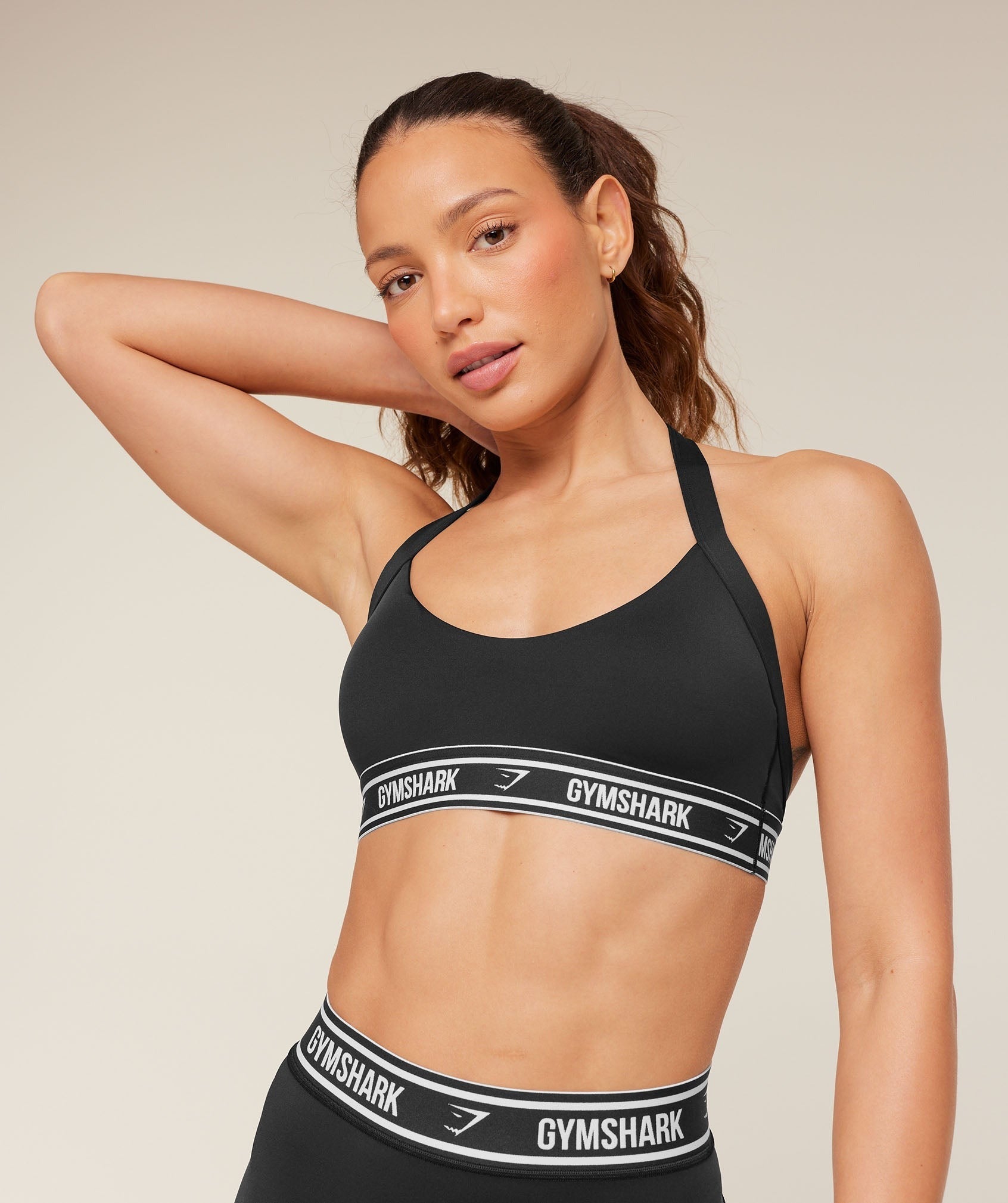 Light Support Halter Neck Logo Sports Bra