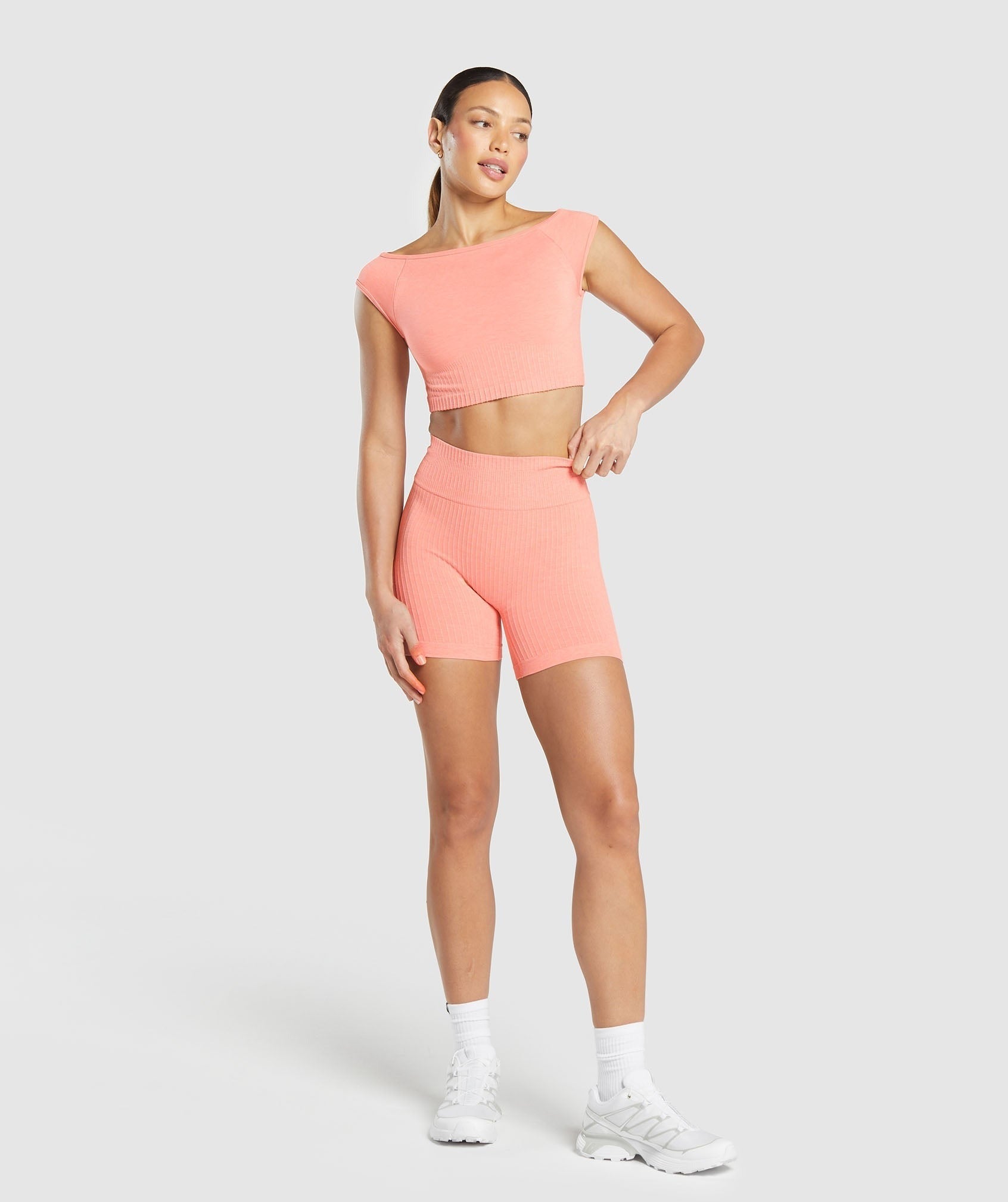 Luxe Seamless Boat Neck Crop Top