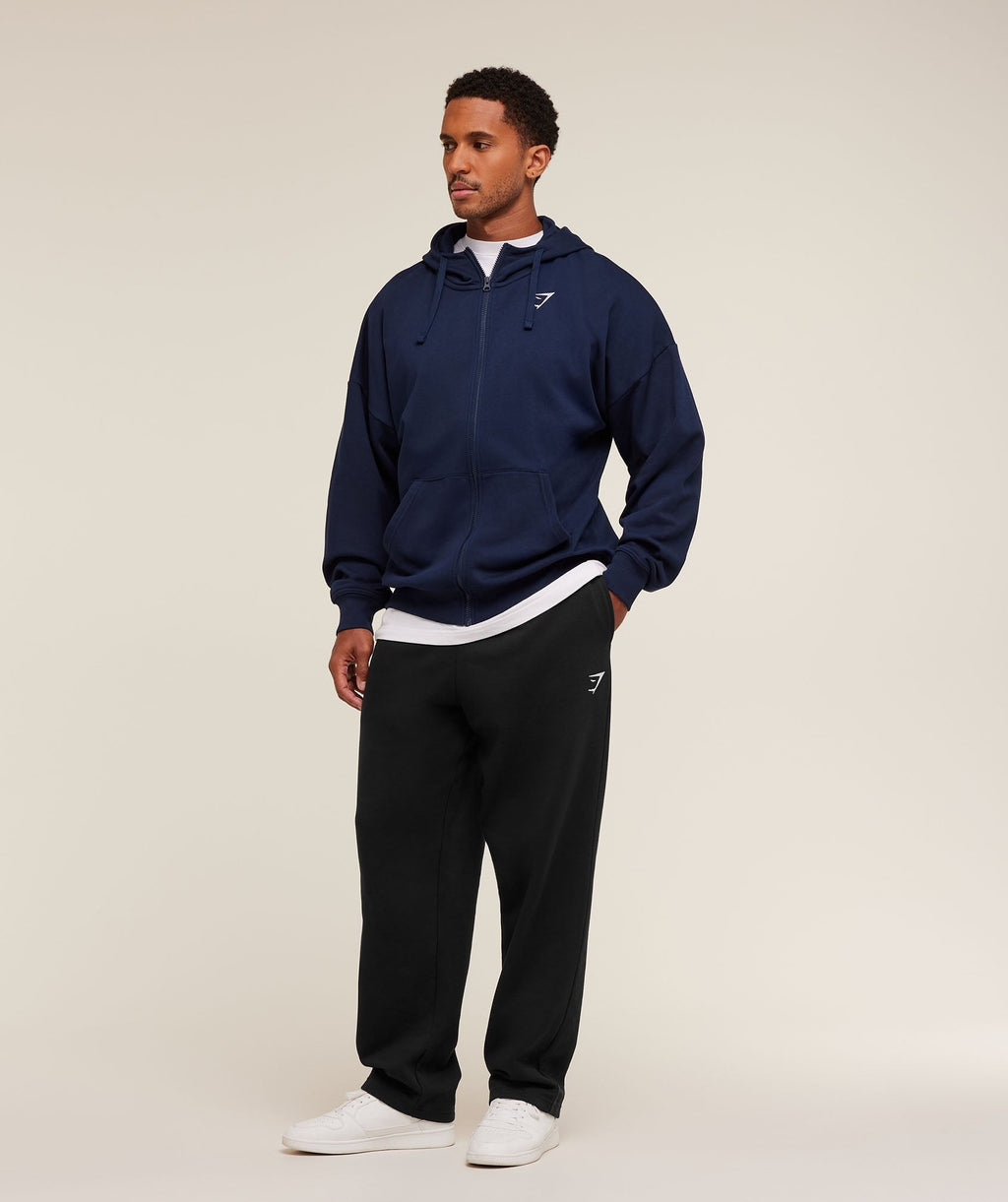 Crest Oversized Zip Up Hoodie