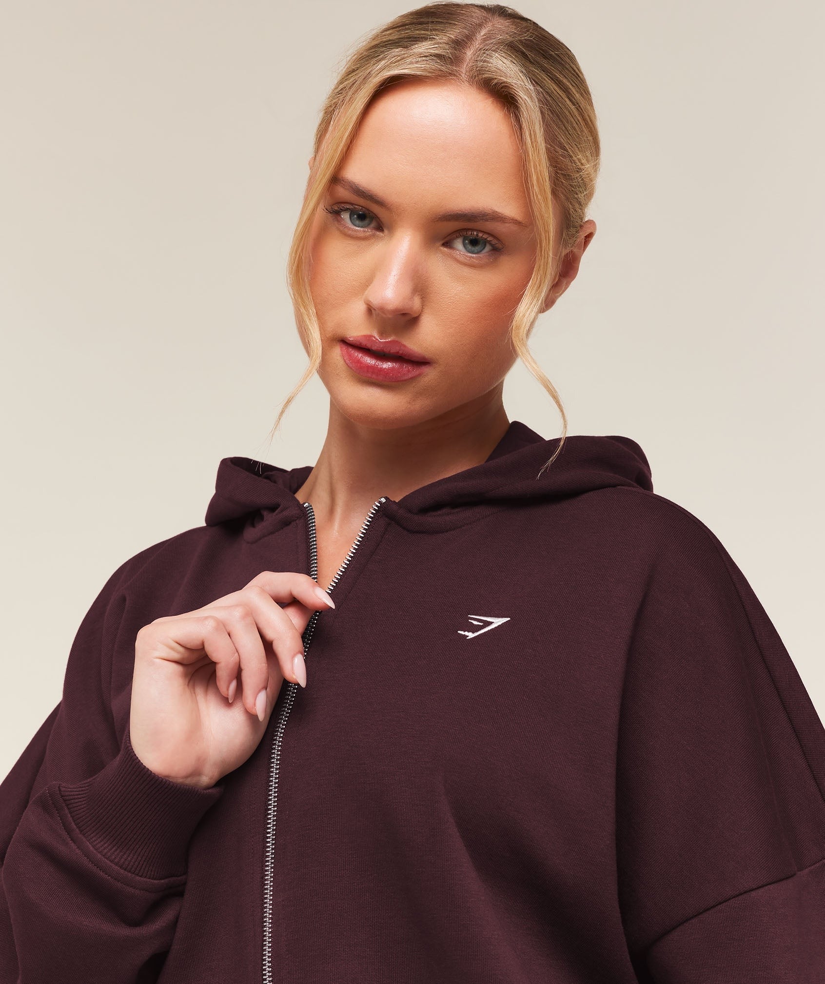 Training Oversized Boxy Zip Through Hoodie