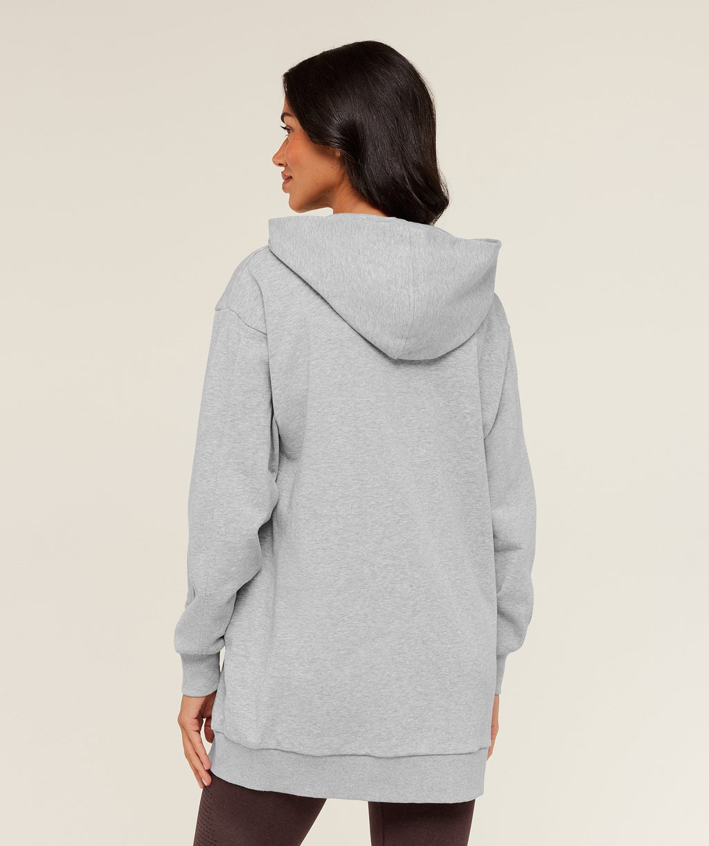 Covered Longline Zip Up Hoodie