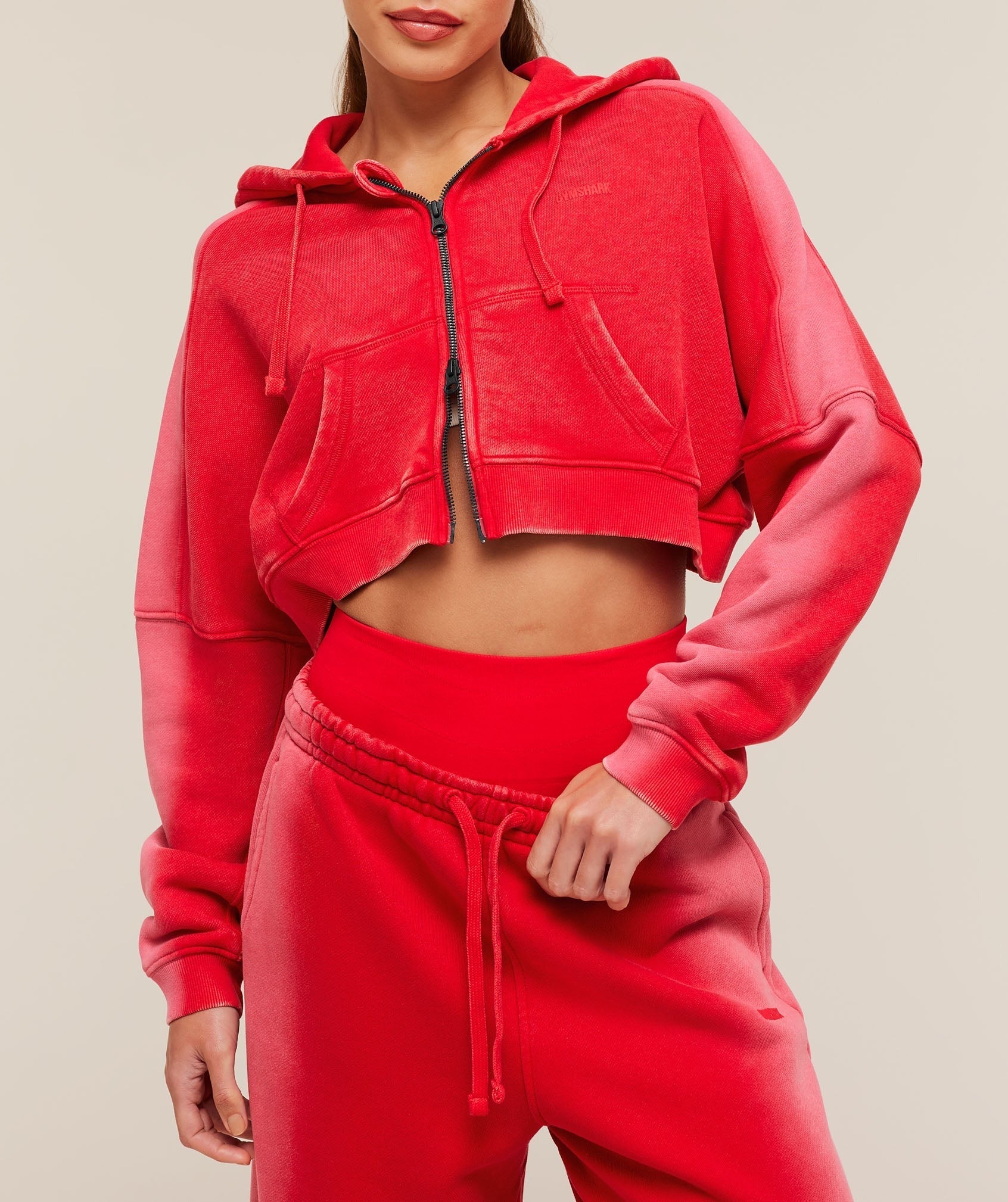 Pump Washed Zip Through Hoodie
