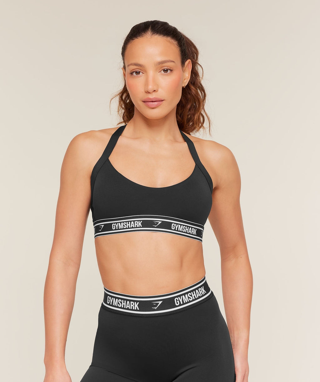 Light Support Halter Neck Logo Sports Bra