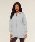 Covered Longline Zip Up Hoodie