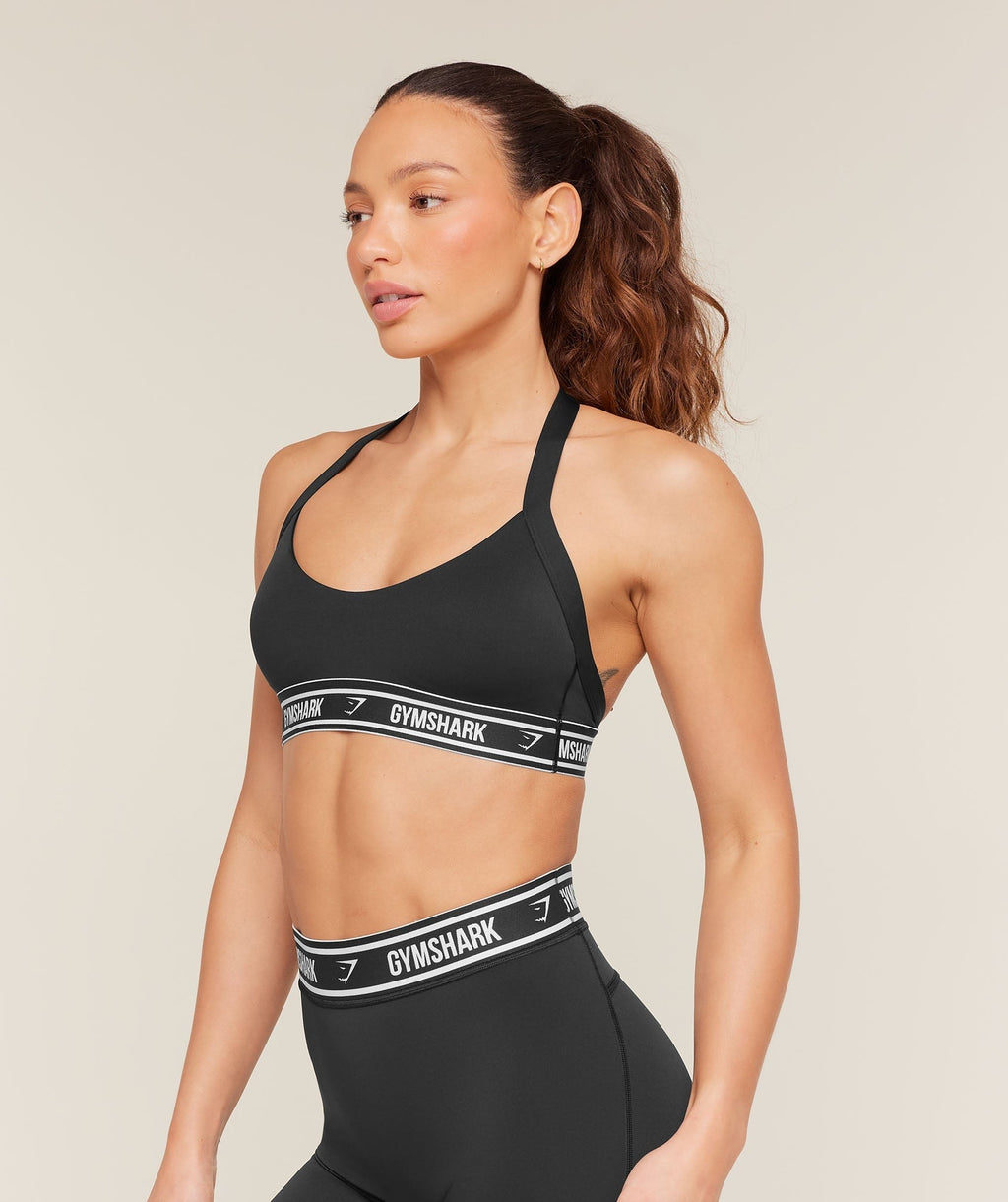 Light Support Halter Neck Logo Sports Bra