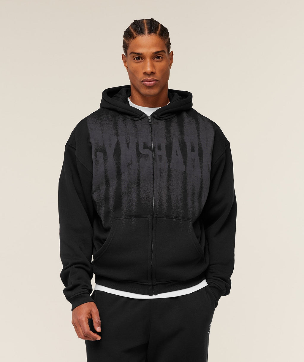 Fade Graphic Zip Through Hoodie