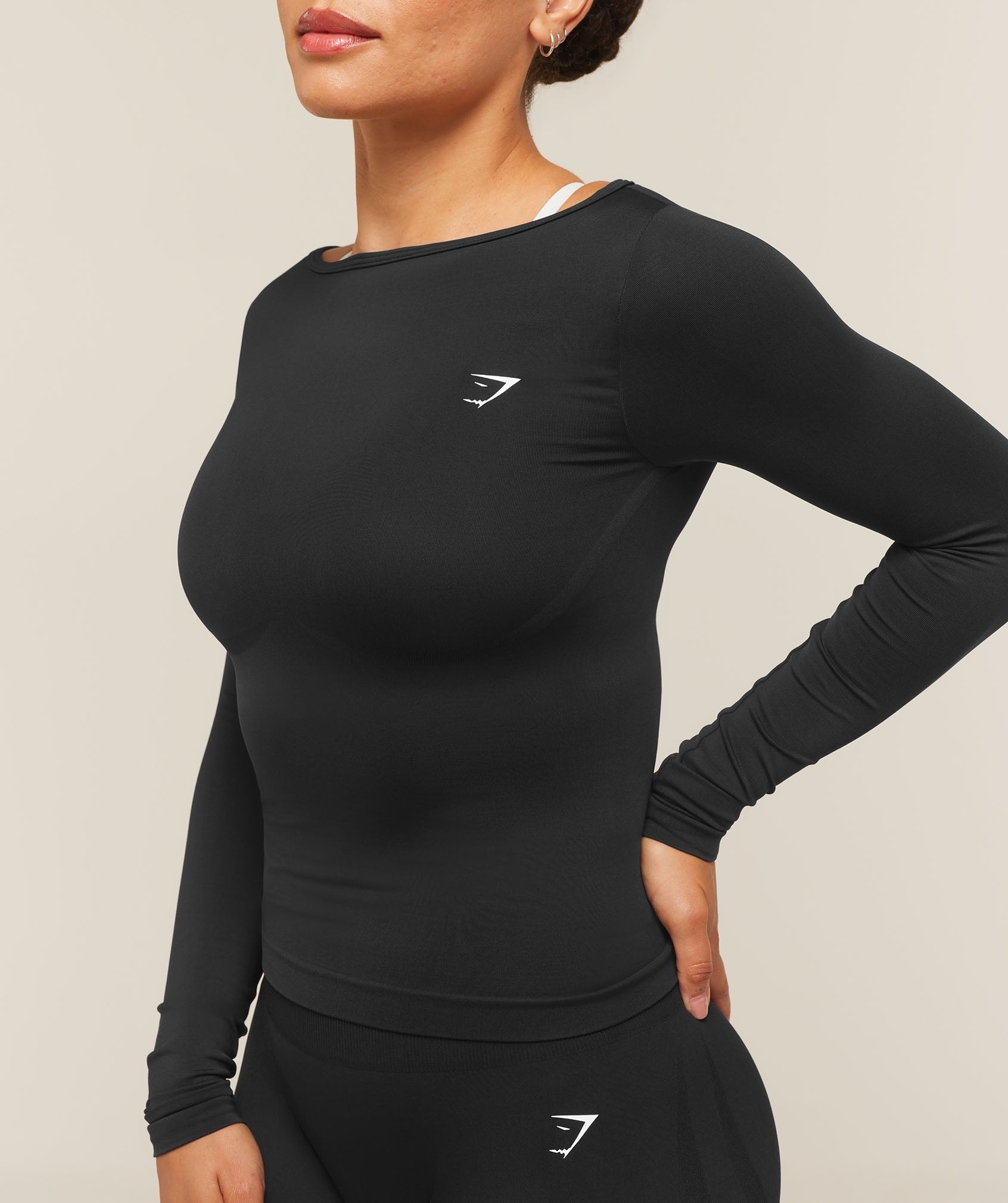 Everyday Seamless Wide Neck Long Sleeve Top