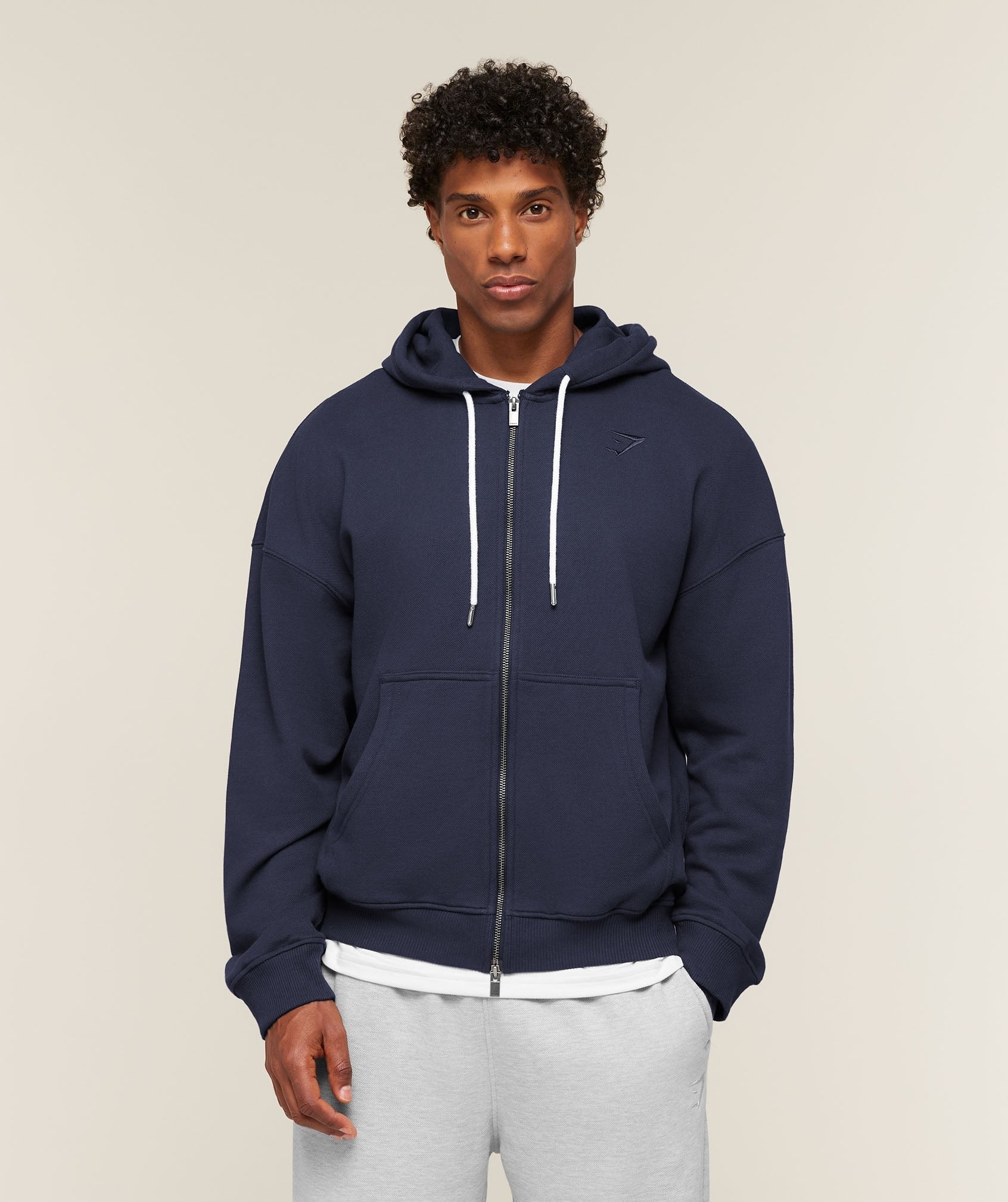 Campus Crest Zip Through Hoodie