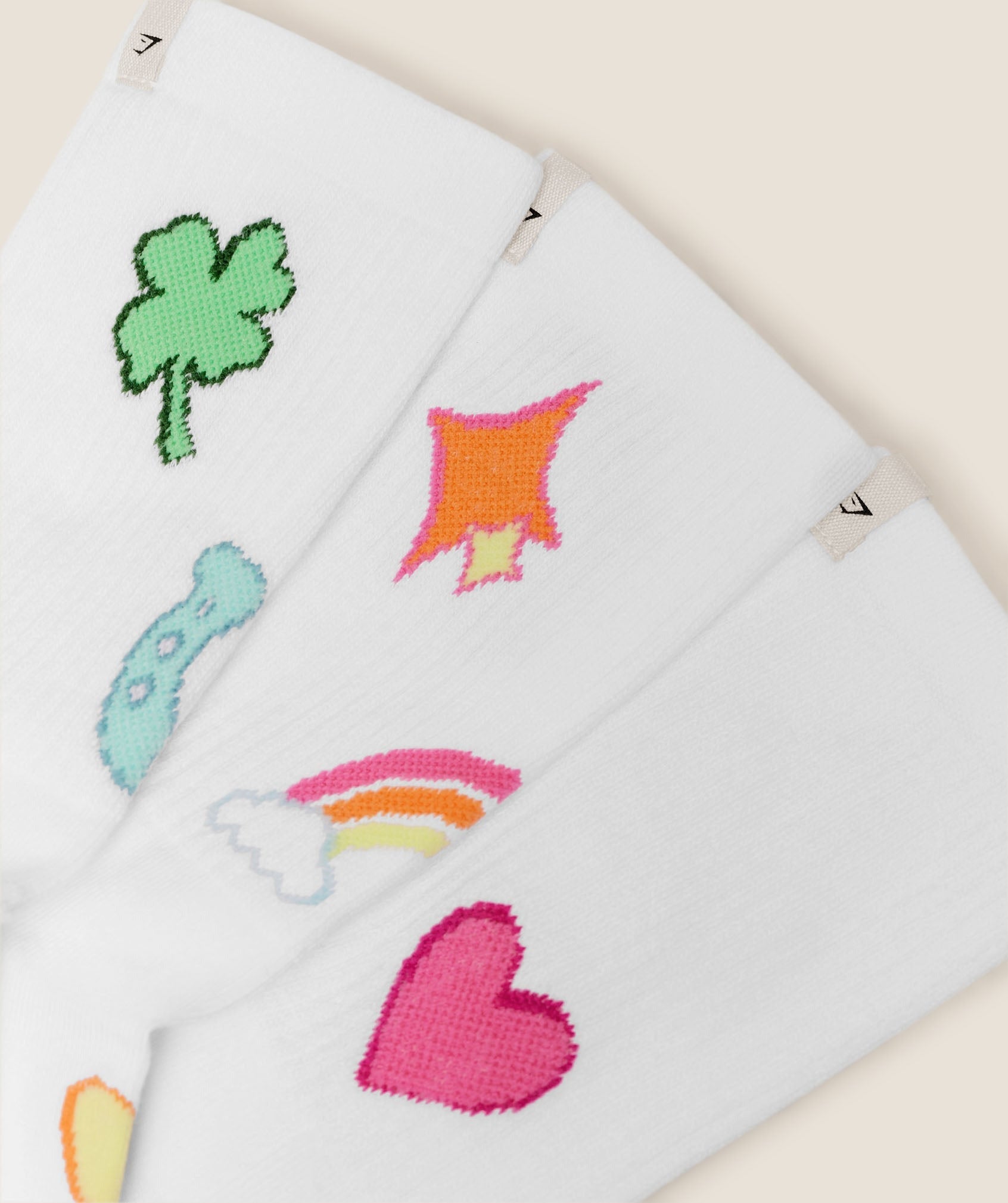 Lucky Graphic Crew Socks 3pk
