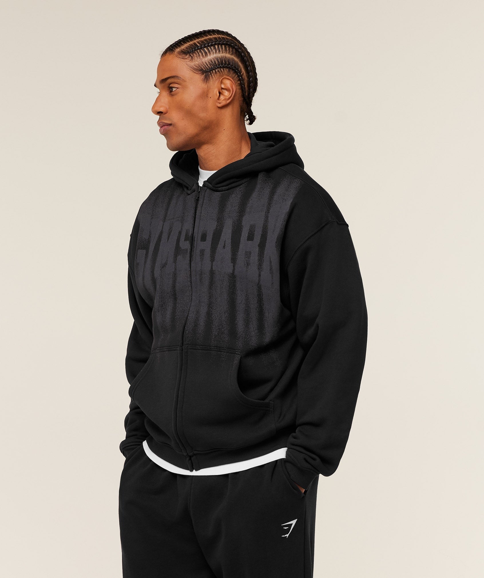 Fade Graphic Zip Through Hoodie